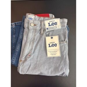 Kacey Lee Long Denim Chaps Wide Flare Jeans, NWT, Size 8